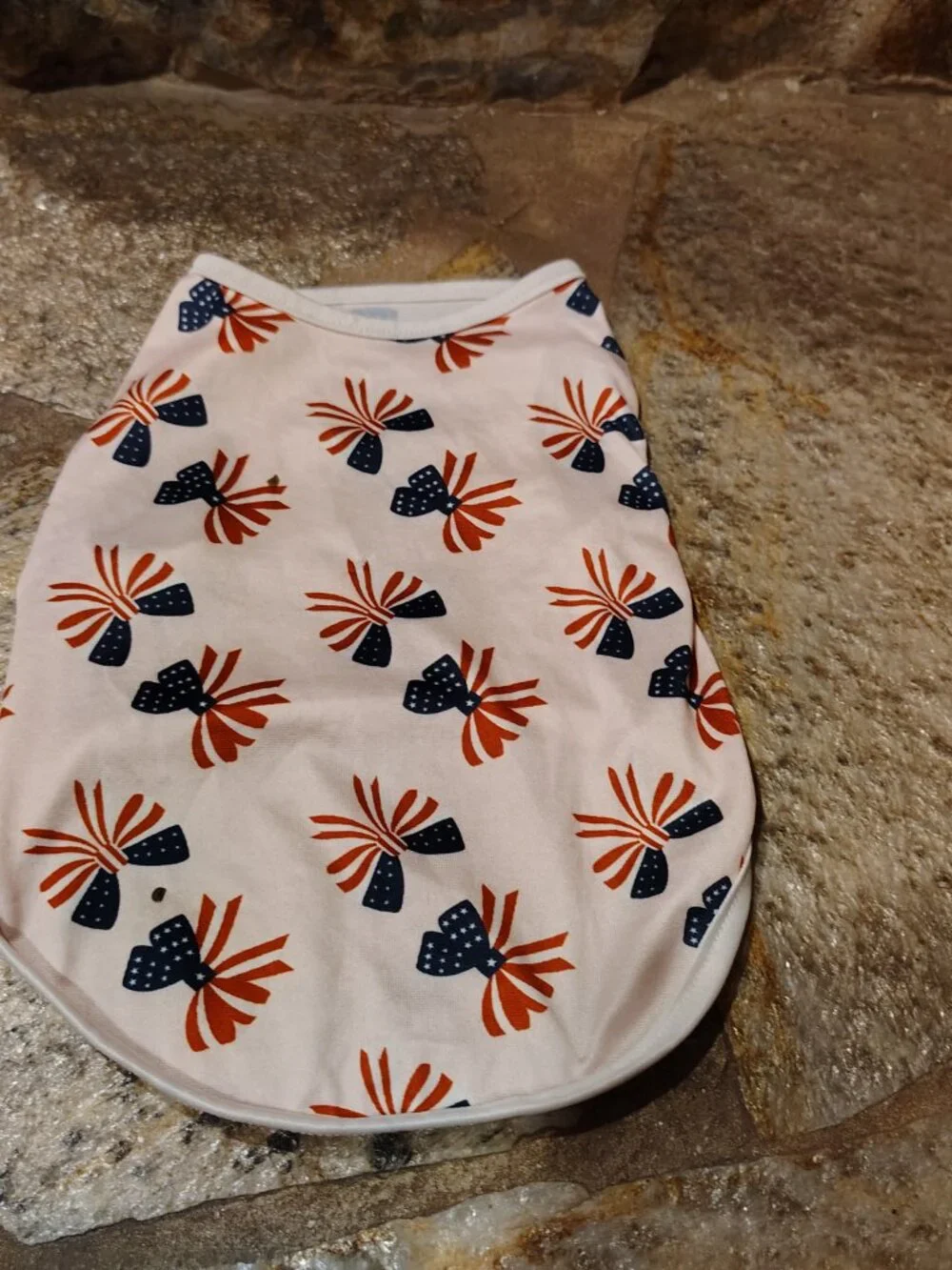 Dog Shirt 4th of July Pink Red White Blue Size Medium Girl Female Patriotic